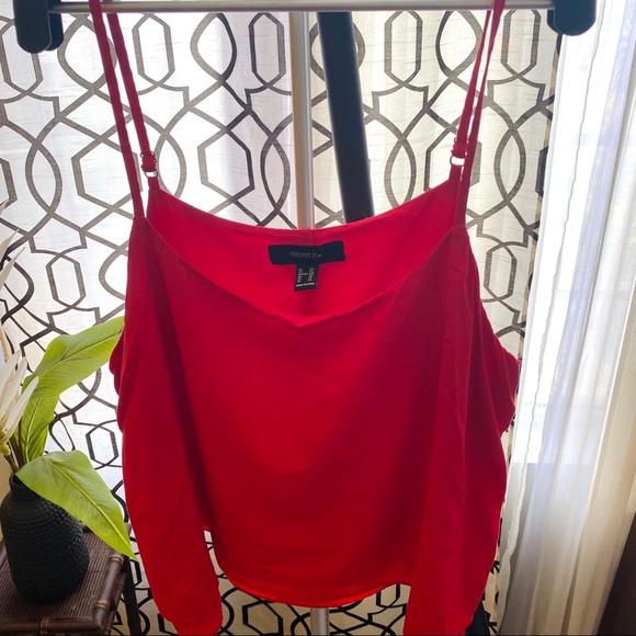 Forever 21+ Red Layered Flowy Cami - Picture 1 of 1